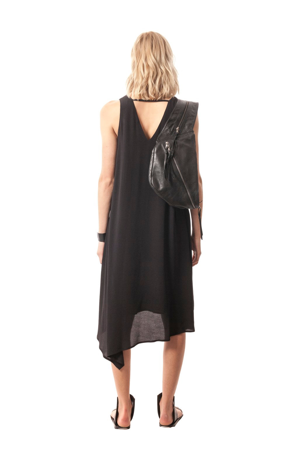 Double-Layer V-Neck Dress, Viscose