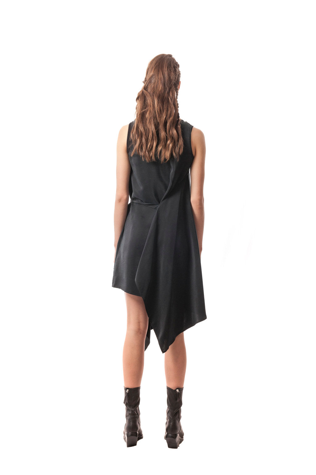 Diamante Origami Dress Washed Silk Charmeuse