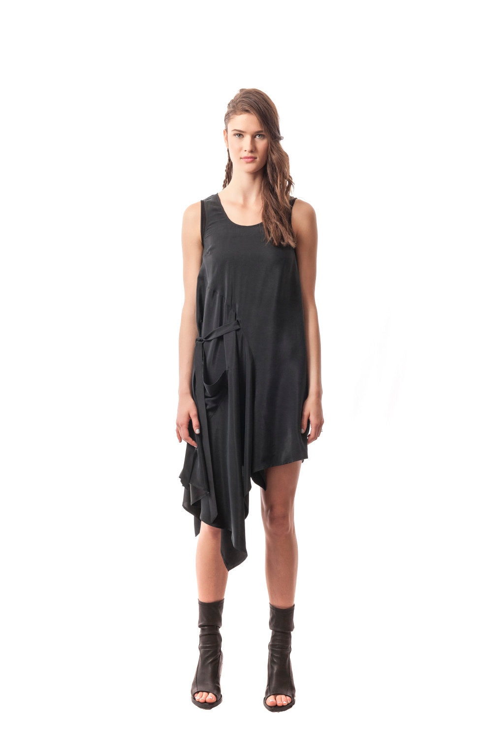 Diamante Origami Dress Washed Silk Charmeuse