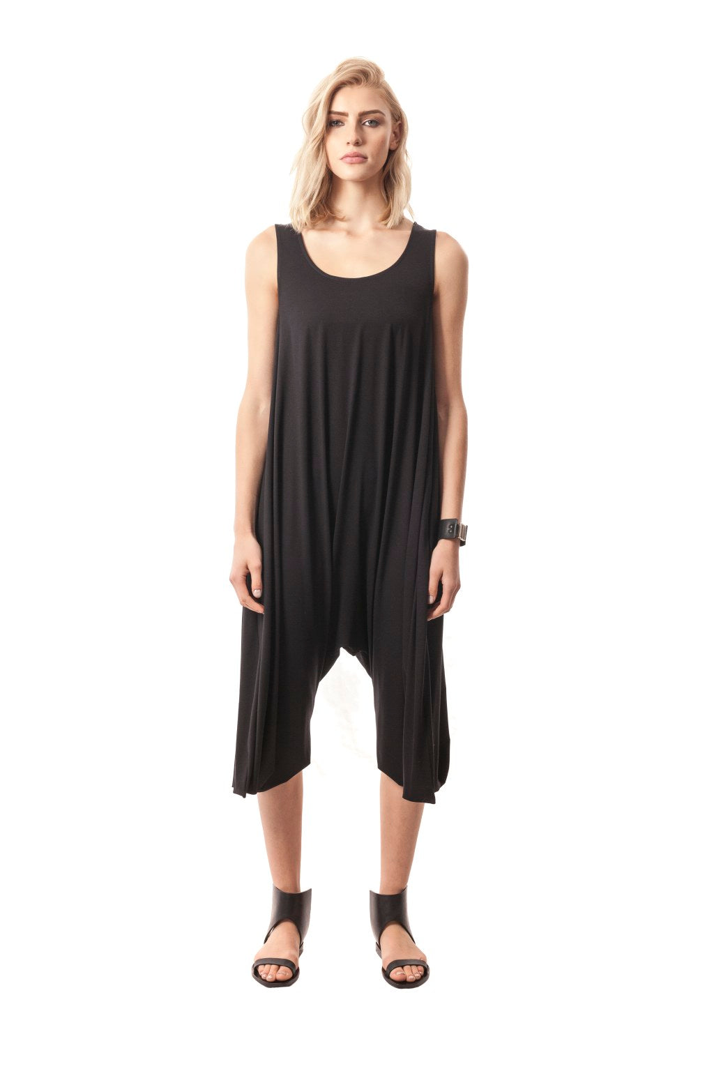 Draped Bamboo Jersey Jumpsuit, comfort
