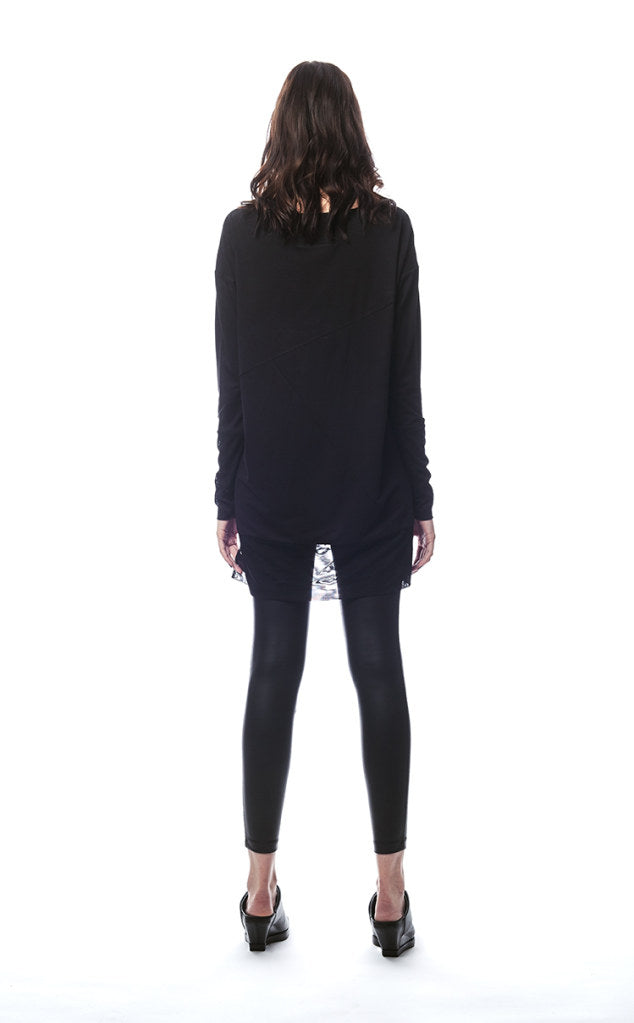 Lucia Draped Mesh V-Neck Tunic/Top