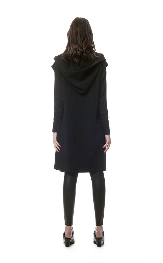 Carmina Stretch Wool Crepe Zip Hoodie/Dress/Vest