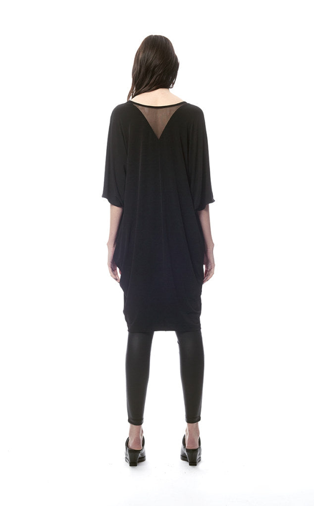 Vivara Oversized Reversible Dress With Mesh V-Neck