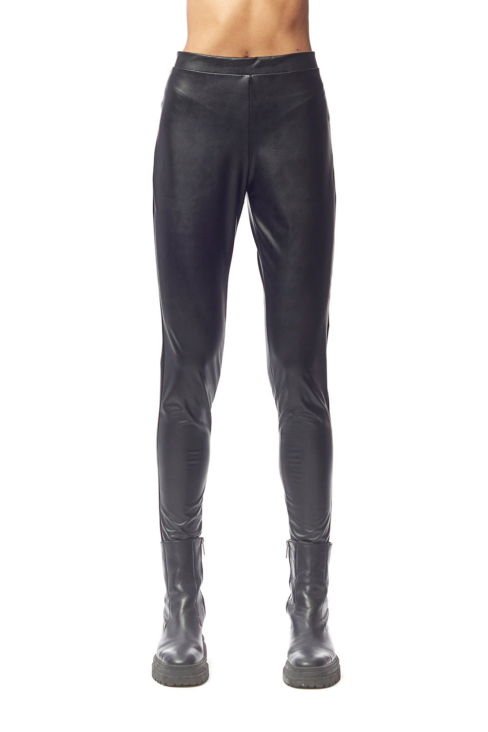 Luciana Basic Legging Black Matte Leatherette