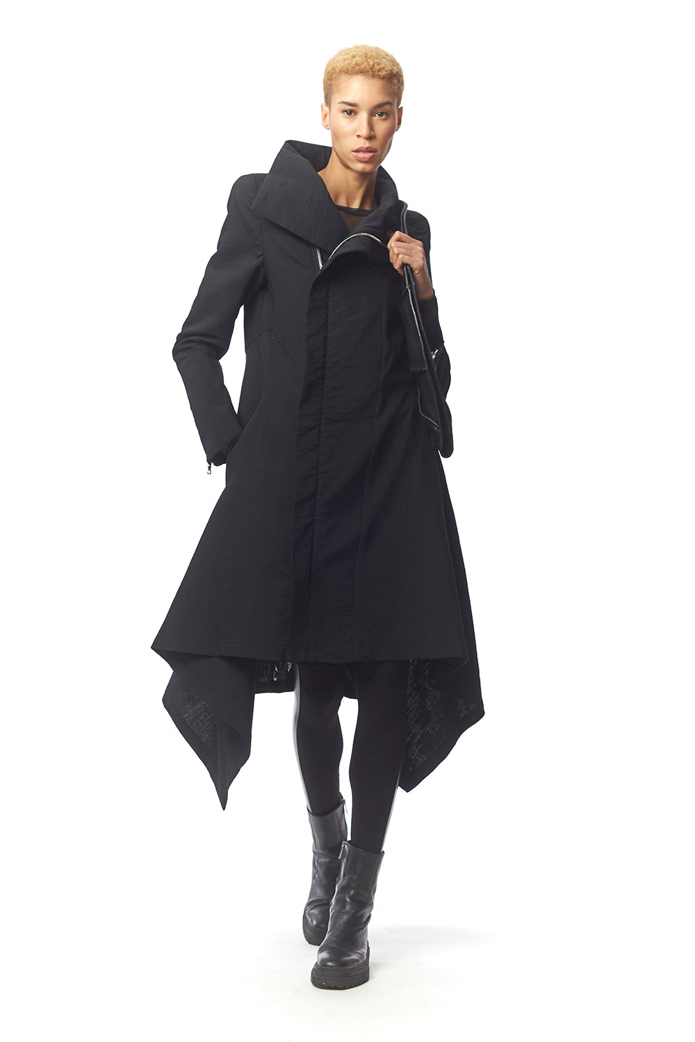 Samurai Hooded Wrap Coat - Lauren Bagliore Concept Shop