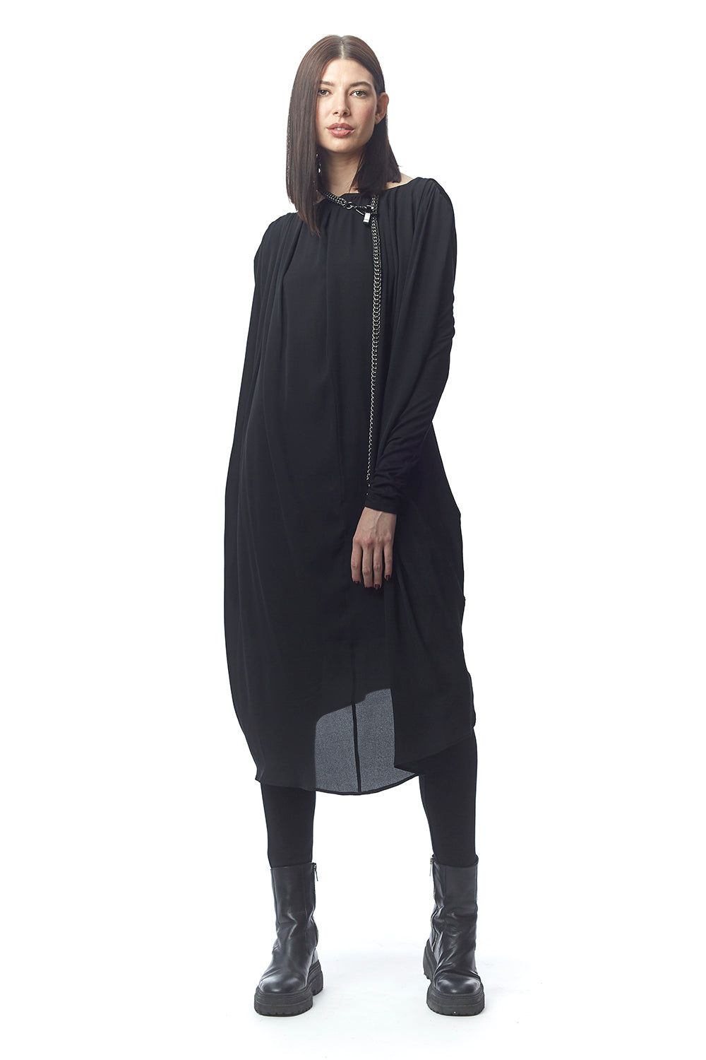 Gennara Reversible Draped Dress, With Removable Belt Silk