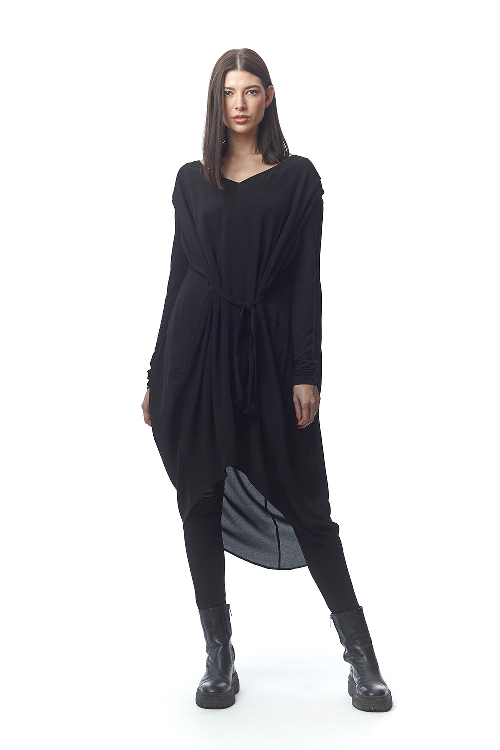 Gennara Reversible Draped Dress, With Removable Belt Silk