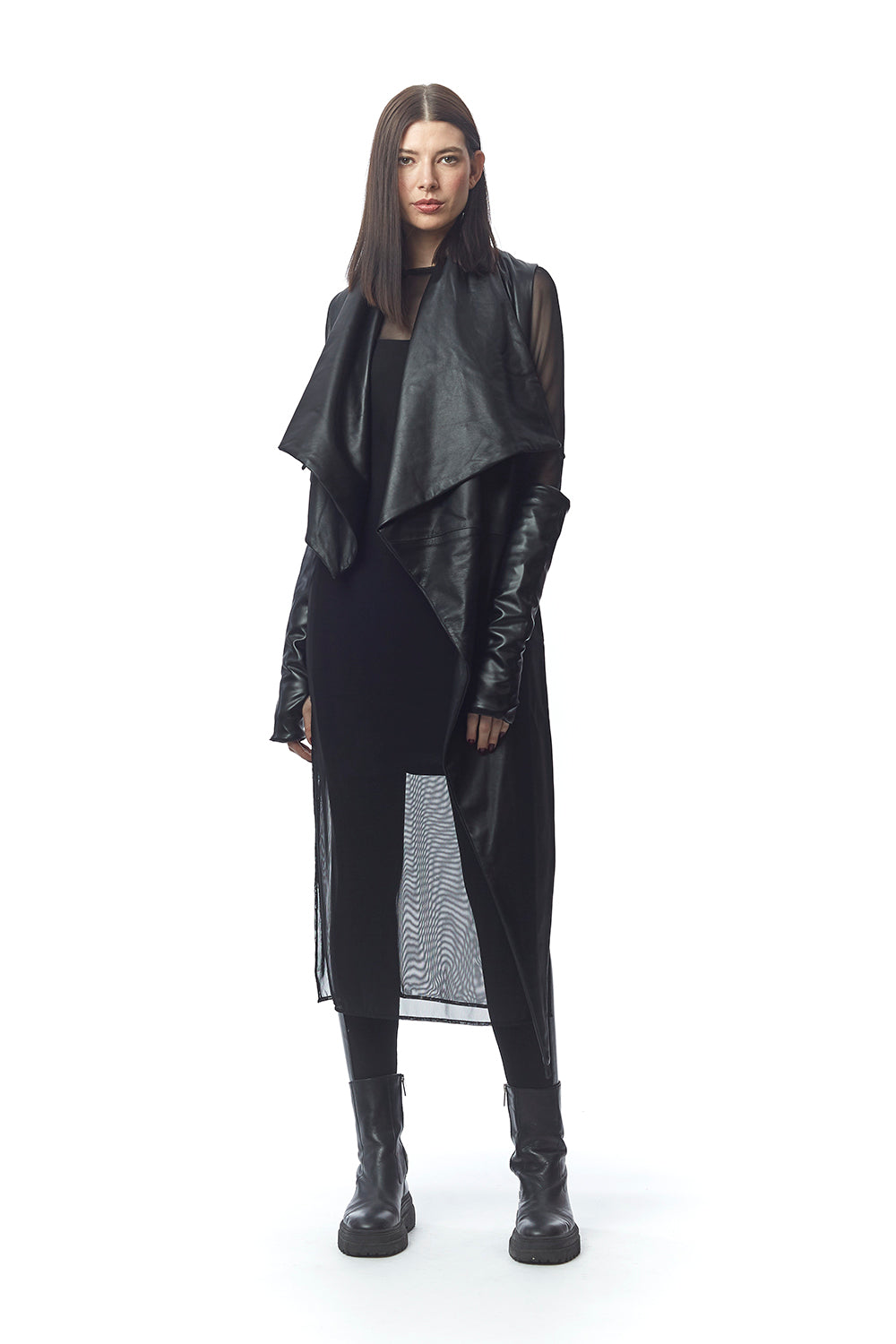 Venezia Draped Vest in Italian Lamb Leather