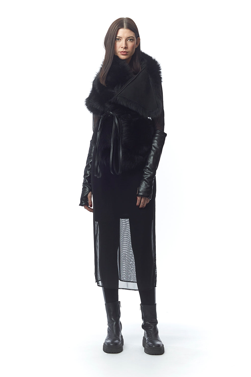 Tirrenia Reversible + Convertible Fur Vest with Ties