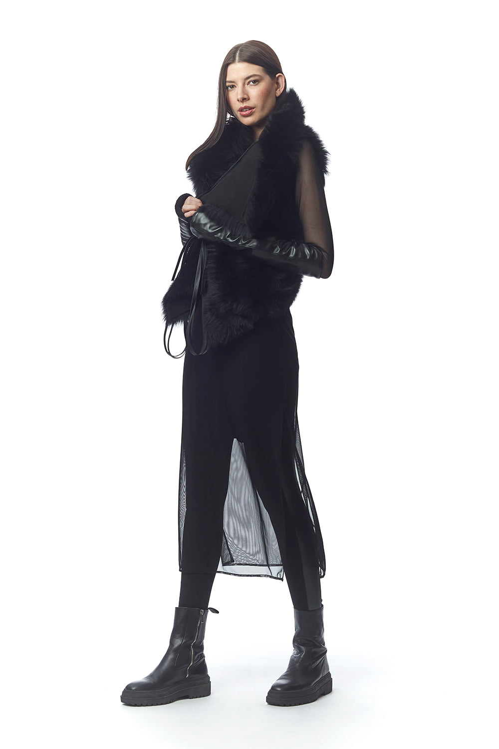 Tirrenia Reversible + Convertible Fur Vest with Ties