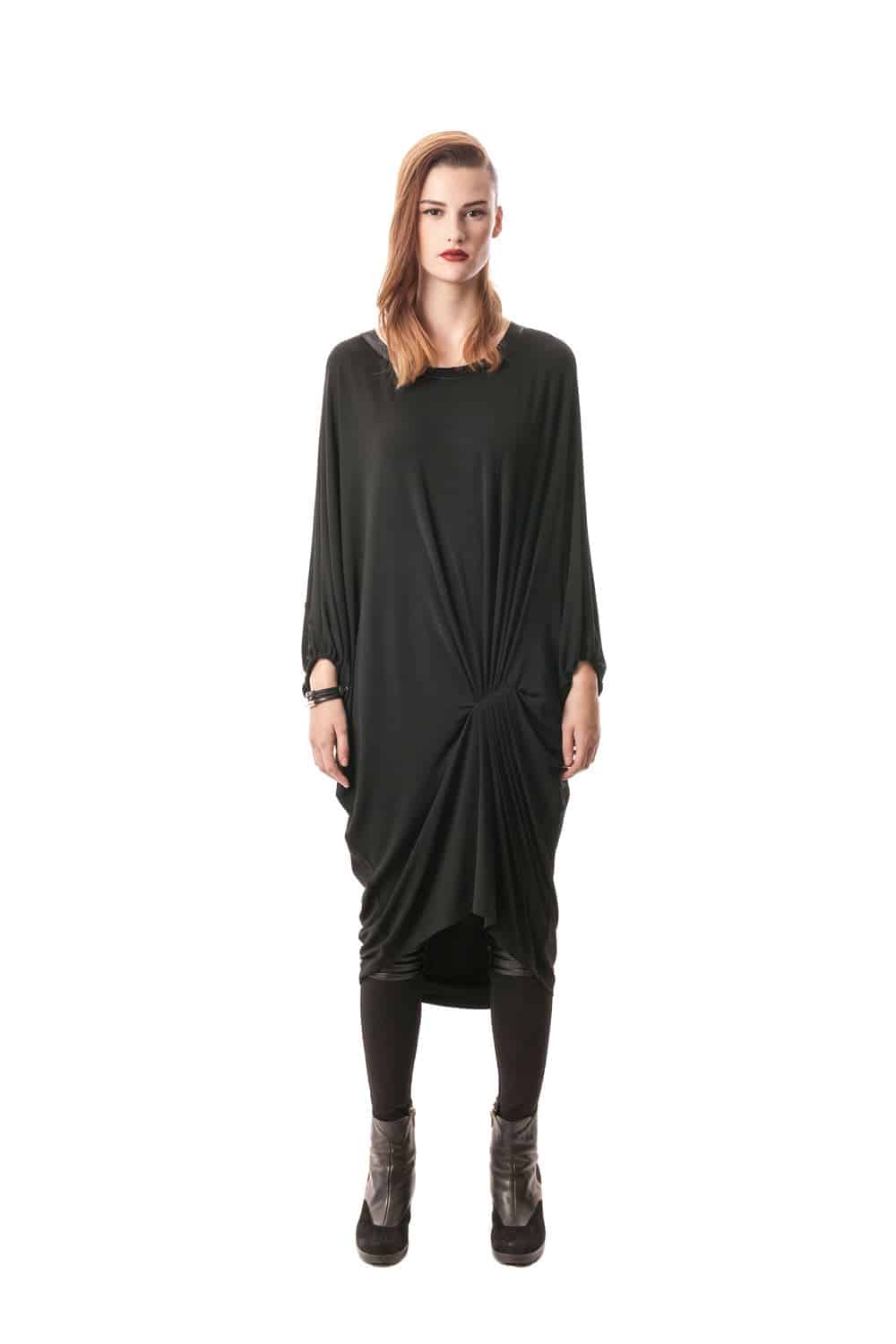 Black Oversized Draped Dress