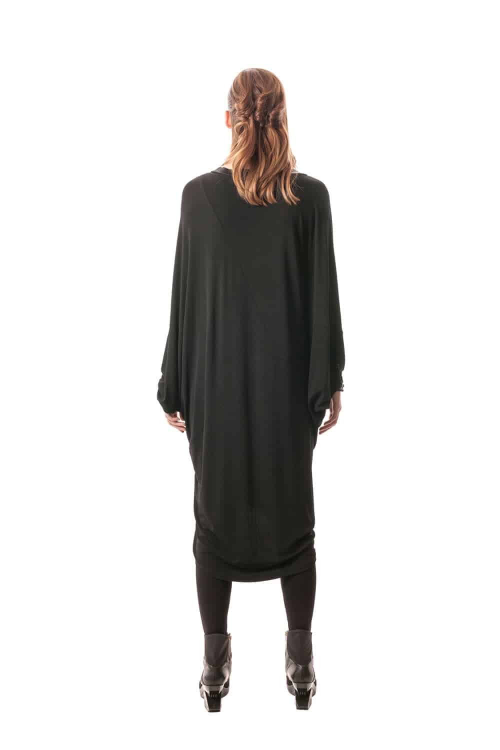 Black Oversized Draped Dress