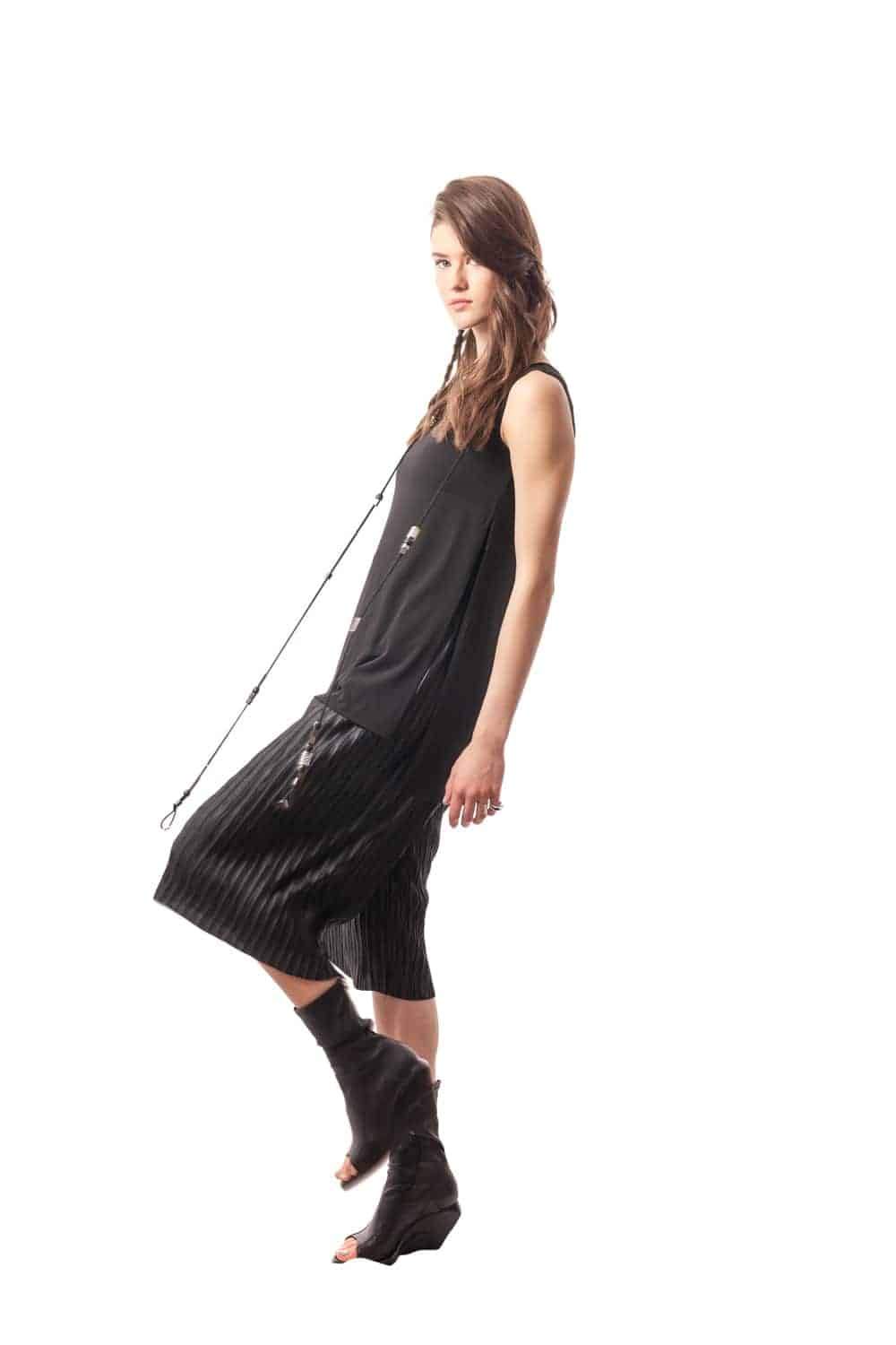 Black Siena Side-Slit Tunic