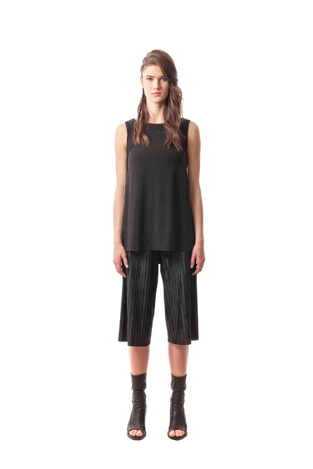 Black Siena Side-Slit Tunic