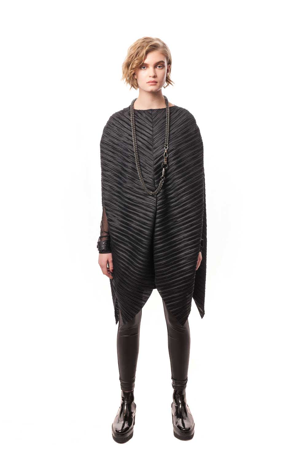 Oversized Pleated Poncho Dress.  Wear it as a dress, overlay, or poncho. Featuring a cutting-edge silhouette, multiple styling options