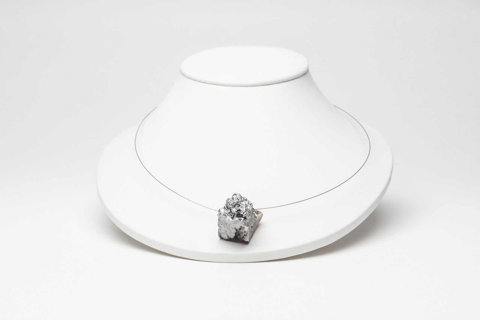 LB Organic Necklace Pyrite - Guitar String - Antique Silver