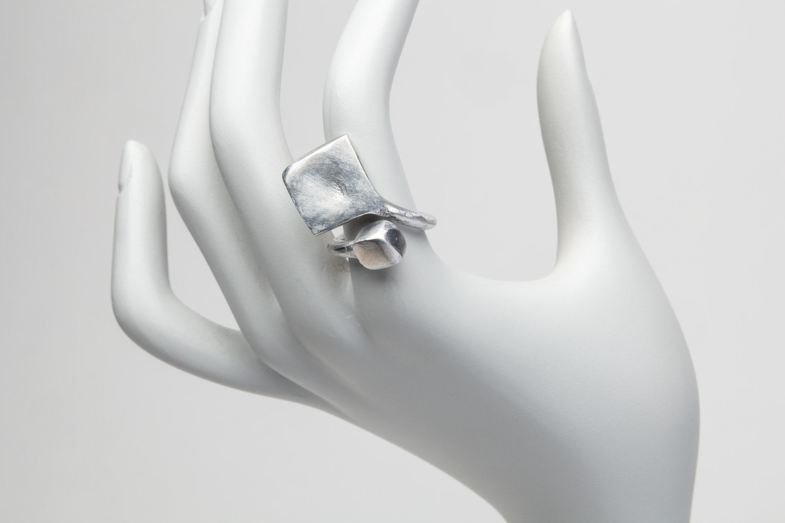 Italia Square Wrap Ring, Silver