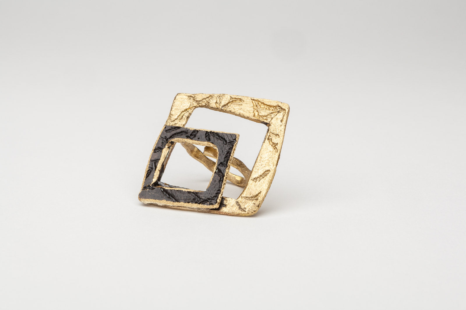Italia: Square Bronze Greek Ring