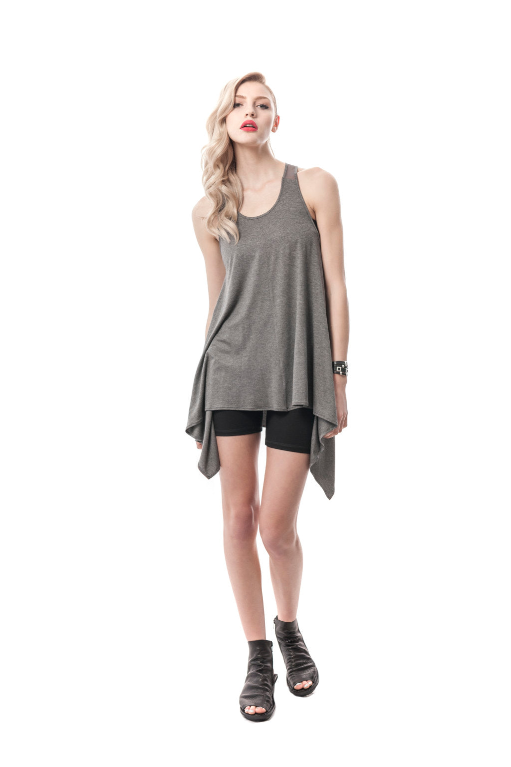 Grey Tula T-Strap Tunic Top
