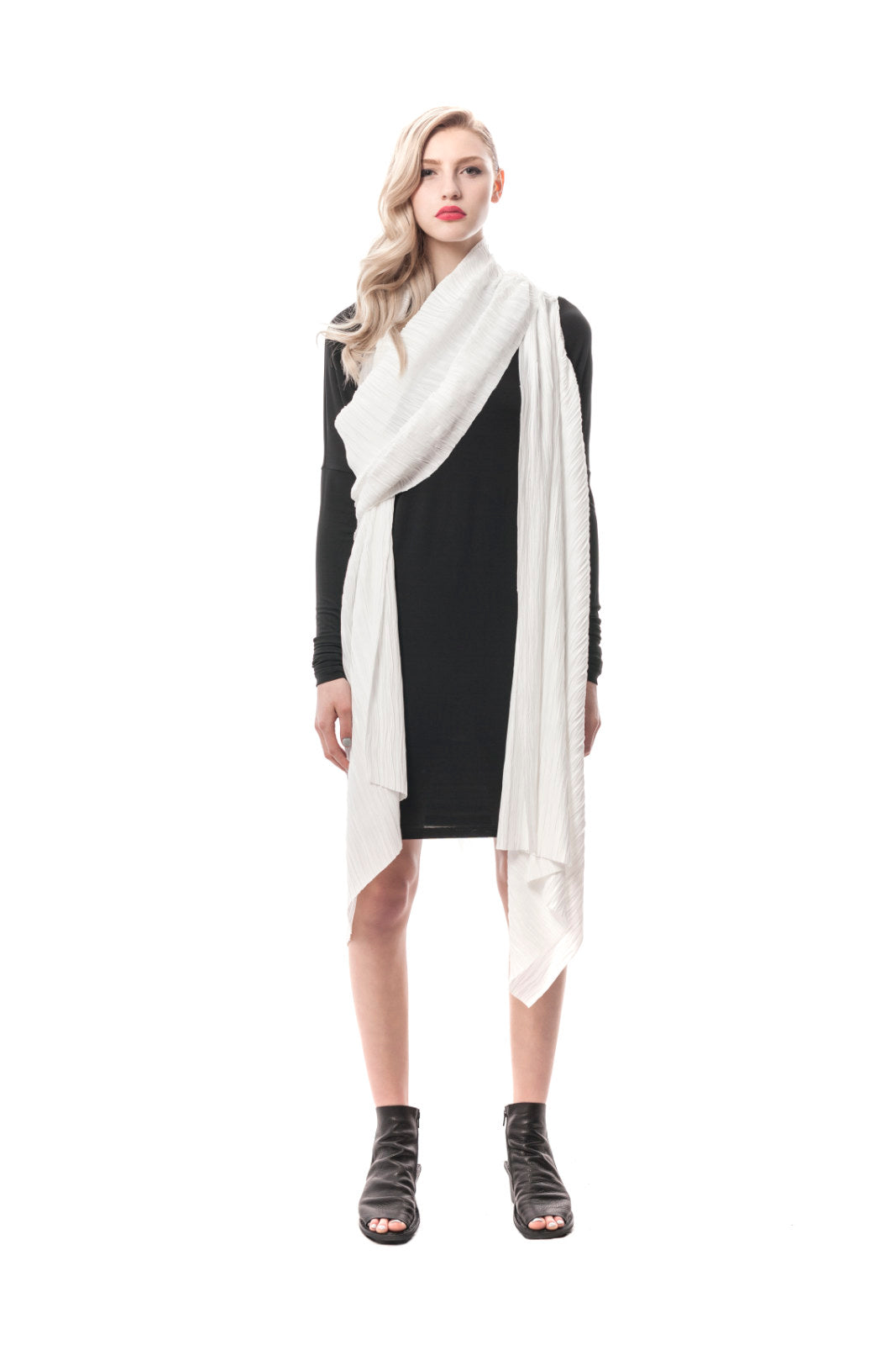 Crema Edgy and Elegant Yoshiaki Pleated Wrap